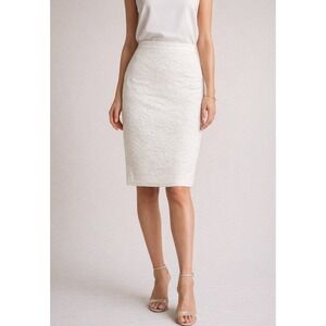 Derek Lam 10 Crosby Ivory Floral Lace Pencil Skirt NWT Size 0